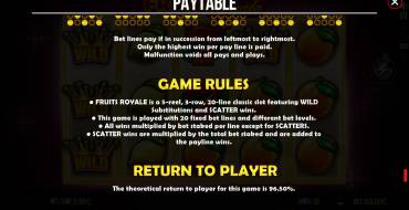 Fruits Royale: Reglas