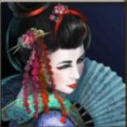 Geisha: Geisha sobre fondo azul