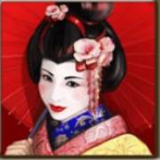 Geisha: Geisha sobre fondo rojo