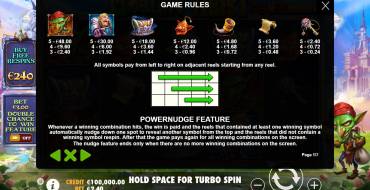 Goblin Heist Powernudge: Tabla de pagos