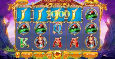 Golden Unicorn Deluxe: La pantalla principal del juego
