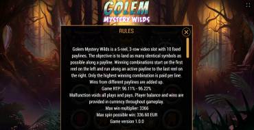 Golem Mystery Wilds: Reglas