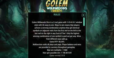 Golem Wildwoods Dice: Reglas
