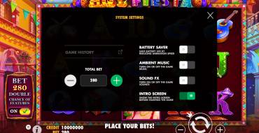 Hot Fiesta: Ajustes