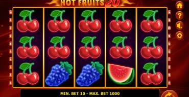 Hot Fruits 100: Máquina tragaperras