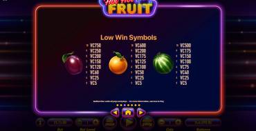 Hot Hot Fruit: Tabla de pagos 2
