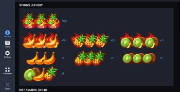 Hot Volcano: Tabla de pagos