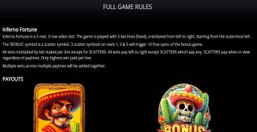 Inferno Fortune: Reglas