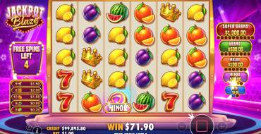 Jackpot Blaze: Características únicas
