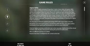 Jaguar Strike: Reglas