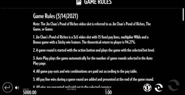Jin Chan's Pond of Riches: Reglas