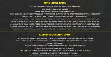 King Kong Cash 4 Even Bigger Bananas: Tiradas gratuitas y/o re-giros