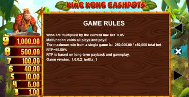 King Kong Cashpots: Reglas