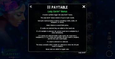 Lady Earth: Juego de bonificación