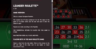 Leander Roulette: Ayuda