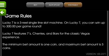 Lucky Seven: Reglas