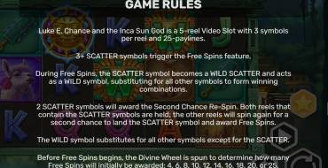 Luke E. Chance and the Inca Sun God: Reglas