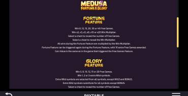 Medusa – Fortune and Glory: Bonificaciones