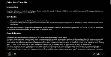 Orient Story: Reglas