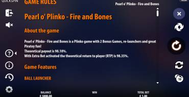 Pearl o’ Plinko – Fire & Bones: Reglas