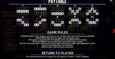 Power Wildz Fruit Saga: Reglas