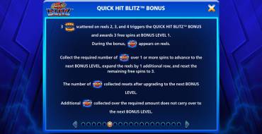 Quick Hit Blitz Blue: Juegos de bonificación