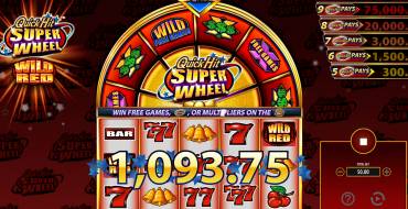 Quick Hit Super Wheel Wild Red: Ganancias