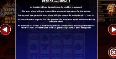 Quick Hit Super Wheel Wild Red: Tiradas gratuitas y/o re-giros