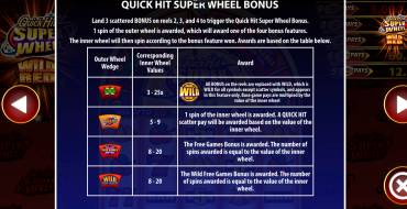 Quick Hit Super Wheel Wild Red: Juegos de bonificación