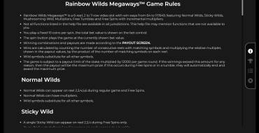 Rainbow Wilds Megaways: Reglas