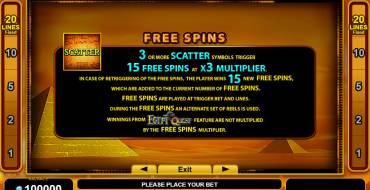 Rise of Ra: Egypt Quest: Tiradas gratuitas y/o re-giros