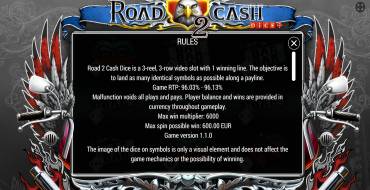 Road 2 Cash Dice: Reglas
