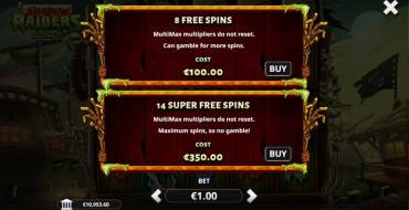 Shadow Raiders MultiMax: Comprar una bonificación