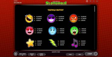 Slotomoji: Tabla de pagos