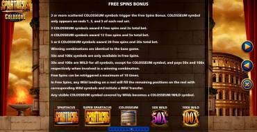 Spartacus Super Colossal Reels: Tiradas gratuitas y/o re-giros