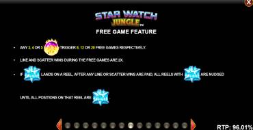 Star Watch Jungle: Tiradas gratuitas y/o re-giros