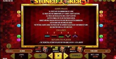 Stoned Joker 5: Reglas