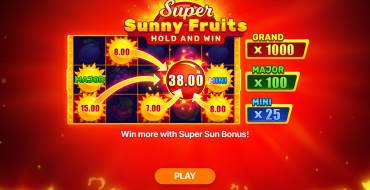 Super Sunny Fruits: Hold and Win: Características únicas