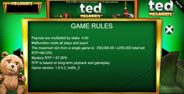 Ted Megaways: Reglas
