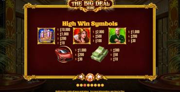 The Big Deal Deluxe: Símbolos principales