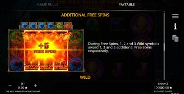 The Wild Wings of Phoenix Deluxe: Tiradas gratuitas y/o re-giros