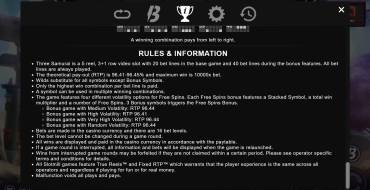 Three Samurai: Reglas