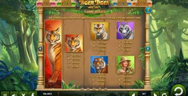 Tiger Tiger: Tabla de pagos