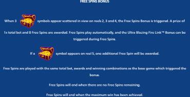 Ultra Blazing Fire Link: Tiradas gratuitas y/o re-giros