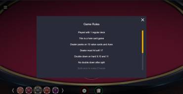 Vegas Single Deck Blackjack: Reglas