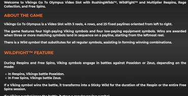 Vikings Go To Olympus WildFigh RushingWilds: Reglas