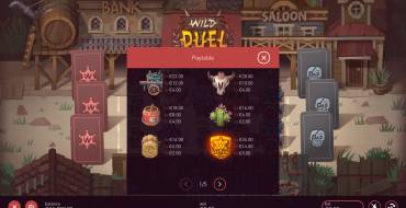 Wild Duel: Tabla de pagos