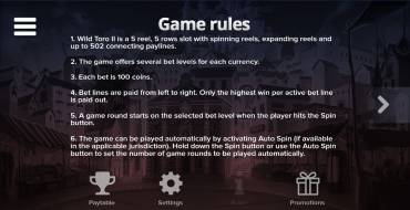 Wild Toro 2: Reglas