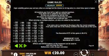 Wild West Gold: Reglas