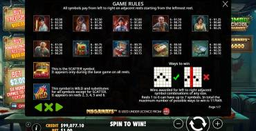 Zombie School Megaways: Tabla de pagos